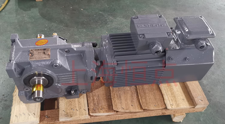 K37系列減速機輸入配變頻電機，輸出雙軸A+B 實物照片