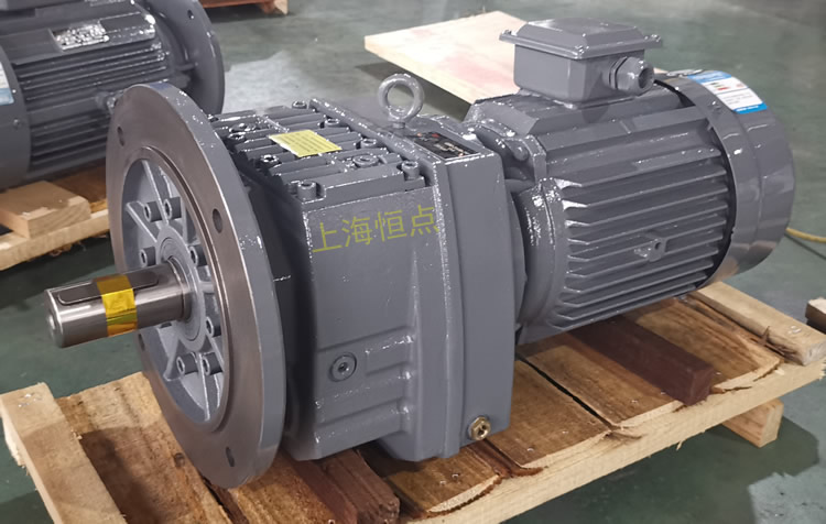 RF87減速機，立式安裝，輸入配電機，實物照片如下