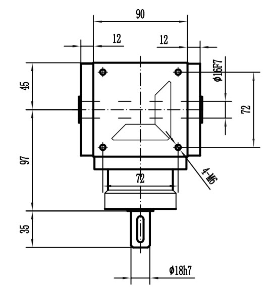 HDA09系列換向器：HDA09-2：1-E外形安裝尺寸圖3