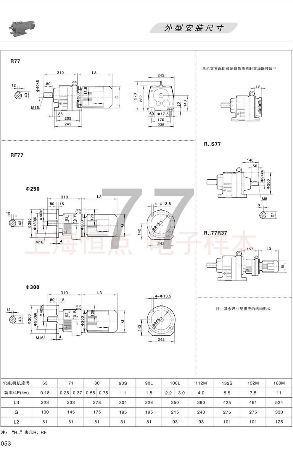 R77 RF77 RS77外形安裝尺寸圖